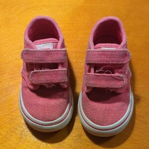 Vans Pink Kids Sneakers with Velcro